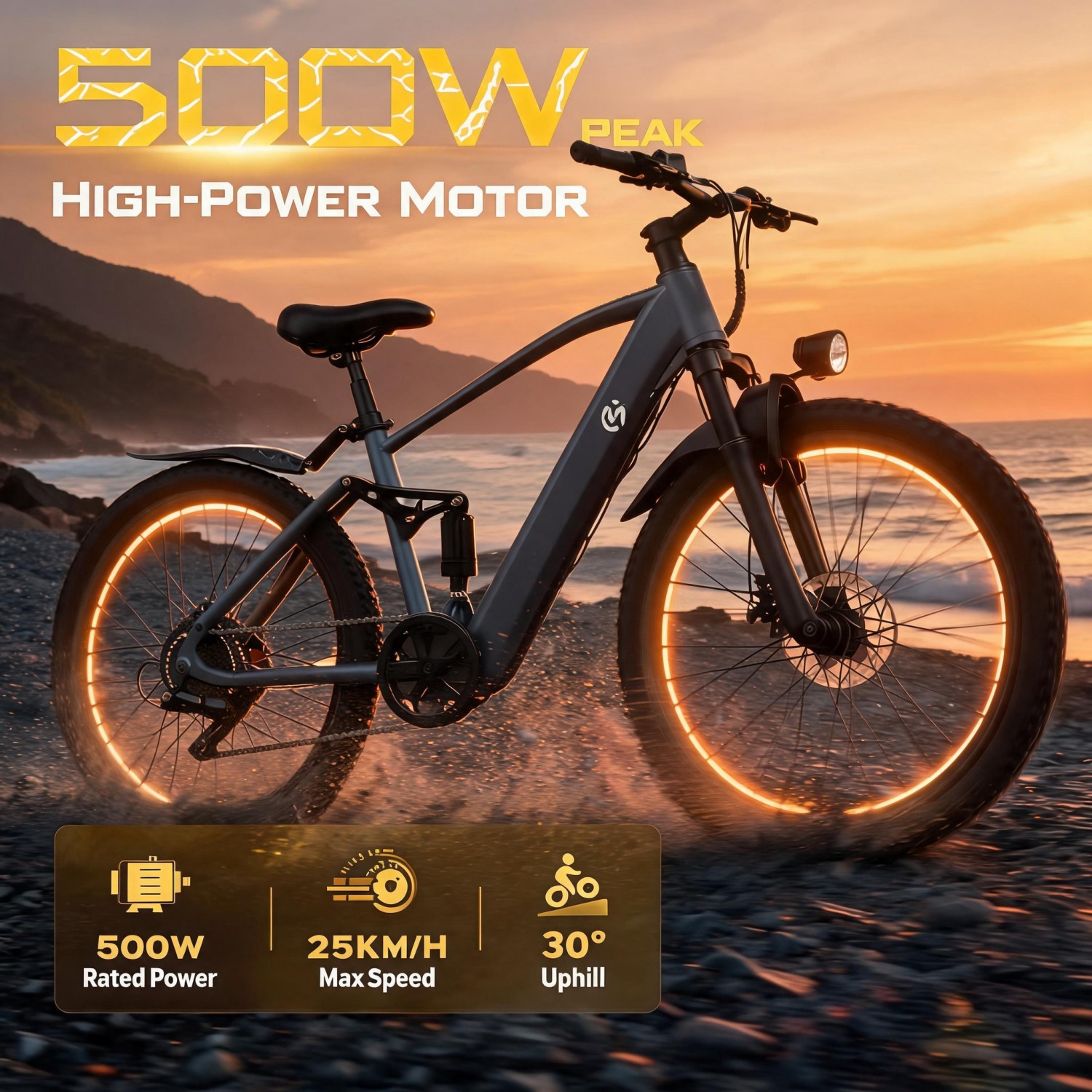 Mountain Biking Gifts - Elektrische mountainbike, 500W motor, hybride aandrijving,
