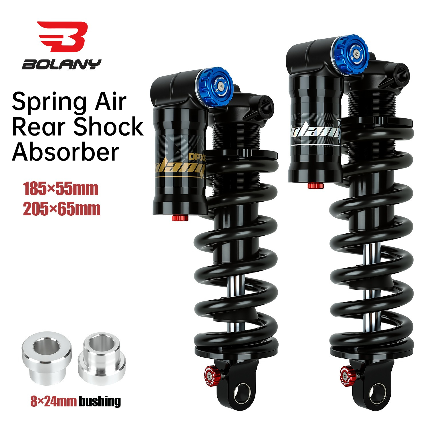 Mountain Biking Downhill - BOLANY MTB Spring-Air Trunnion Achterdemper 185/205mm