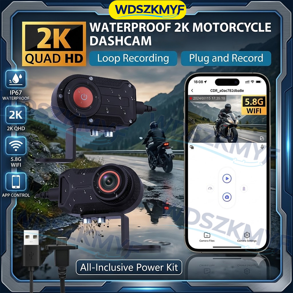 Mountain Biking Helmet - 2K 30fps motorfiets dashcam DVR camcorder