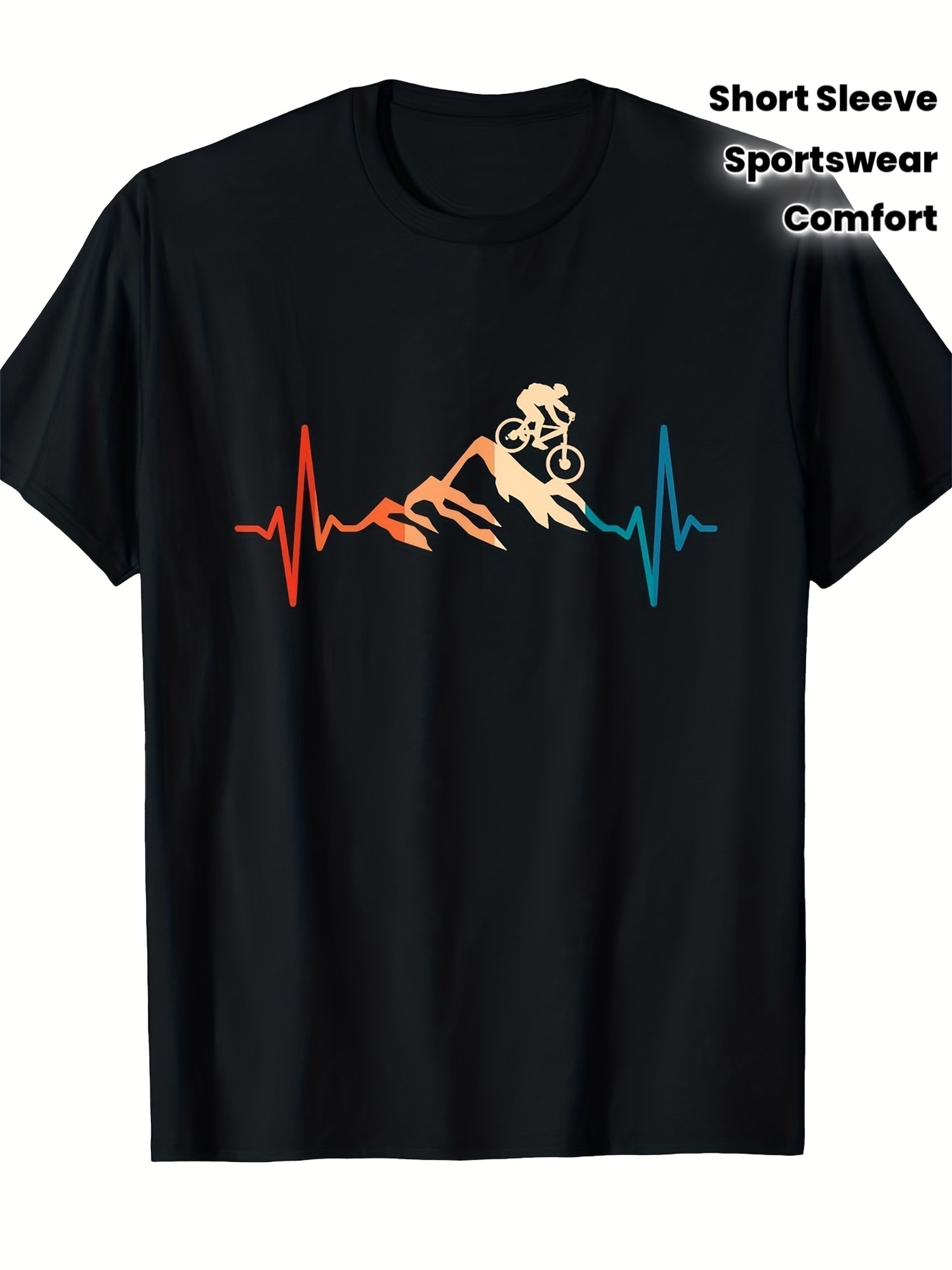 Mountain Biking Gifts - Mountainbike Heartbeat Graphic T-shirt voor heren