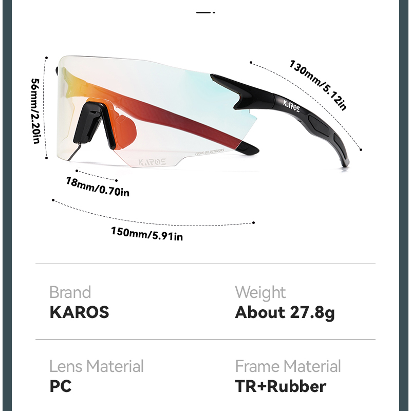 KAROS Meekleurende Fietsbril M - Mountain Biking Glasses recensie en prijs